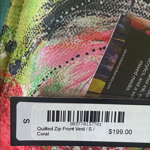 Reversible Designer Multicolor thigh length Sleeveless Vest with Yellow Accents - Picture 8 of 8